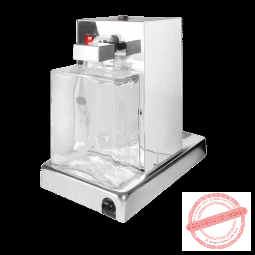 a silver coffee machine with a black background